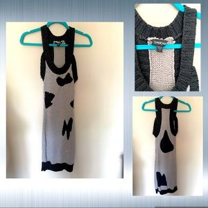 Bebe Grey & Black Sweater Dress
